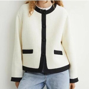 H&M contrast boucle jacket